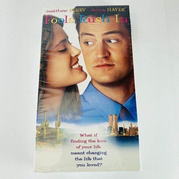 Sealed VHS Fools Rush In Matthew Perry Salma Hayek Brand NEW Comedy - Picture 1 of 9